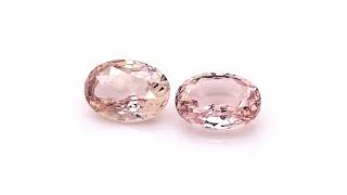 Natural Unheated Padparadscha Sapphire Matching Pair 2.10 carats with GRS Reports
