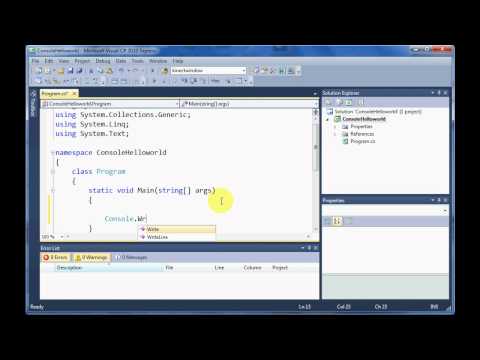 C# HelloWorld using Console Application