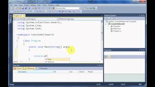 Famous C# HelloWorld using Console Application Wealth