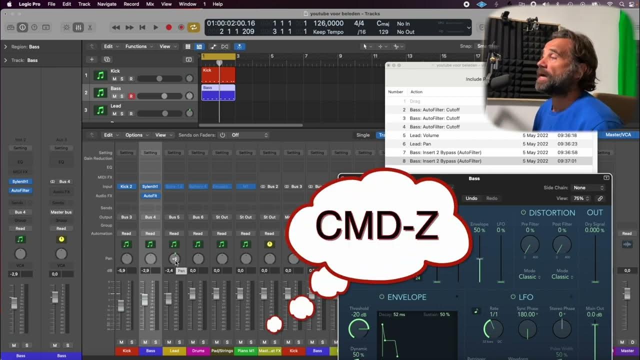 Why does cmd z not work on faders and plug ins in logic pro x youtube