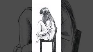 How to draw Alone girl easy step by step #shortsdrawing #shorts