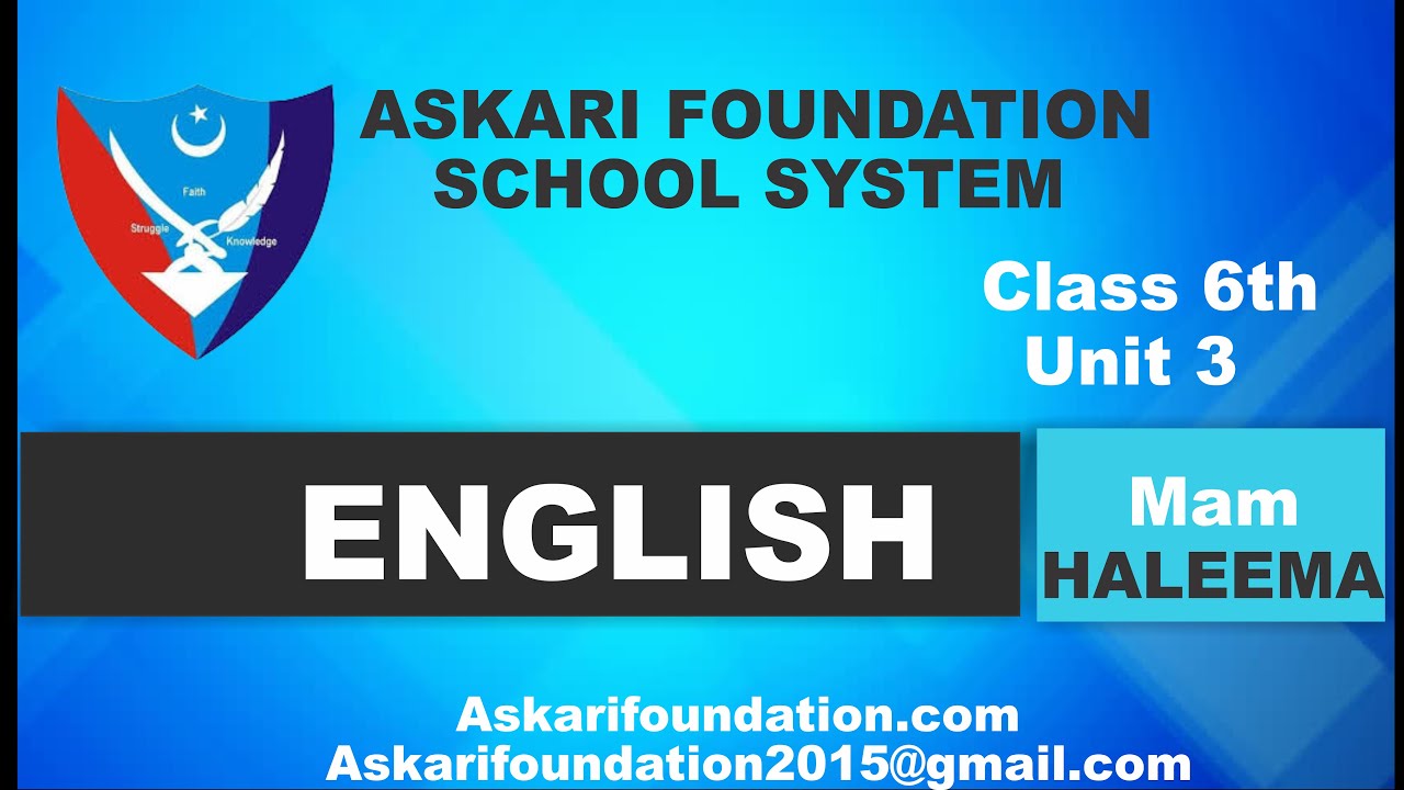 Class 6th English Mp Board Class 6th English A - YouTube