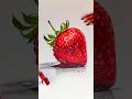 Color pencil and marker drawing of a big strawberry. #strawberry #drawing #fyp #shorts
