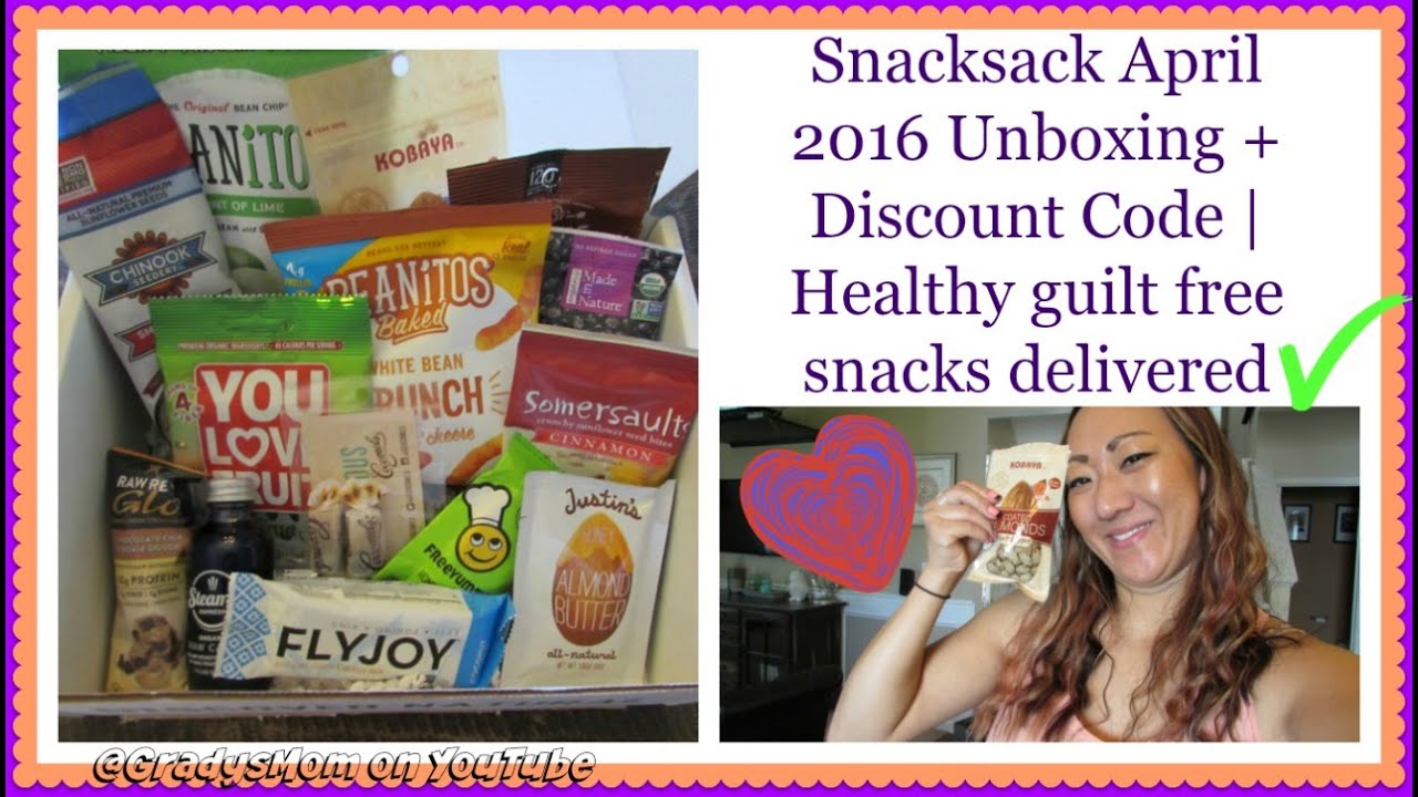 Snacksack April 2016 Unboxing | Discount Code: GRADYSMOM10