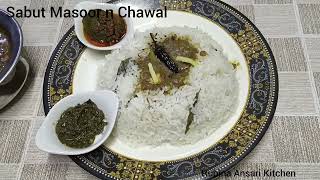 Sabut Masoor ki Daal n Chawal@rubinaansarikitchen5925