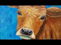 Cow Acrylic Painting Tutorial LIVE Beginner Step by Step Impressionist Lesson