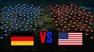 USA 12,000 ARMY vs GERMANY 10,000 ARMY - NEXT-GEN WEAPONS, MASSIVE BATTLE | WARNO