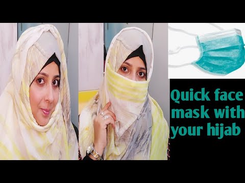  How to wear  face  mask  with hijab  Quick facemask YouTube