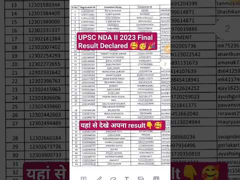 UPSC NDA II 2023 Final Result | upsc nda final result 2023 #upsc #shots