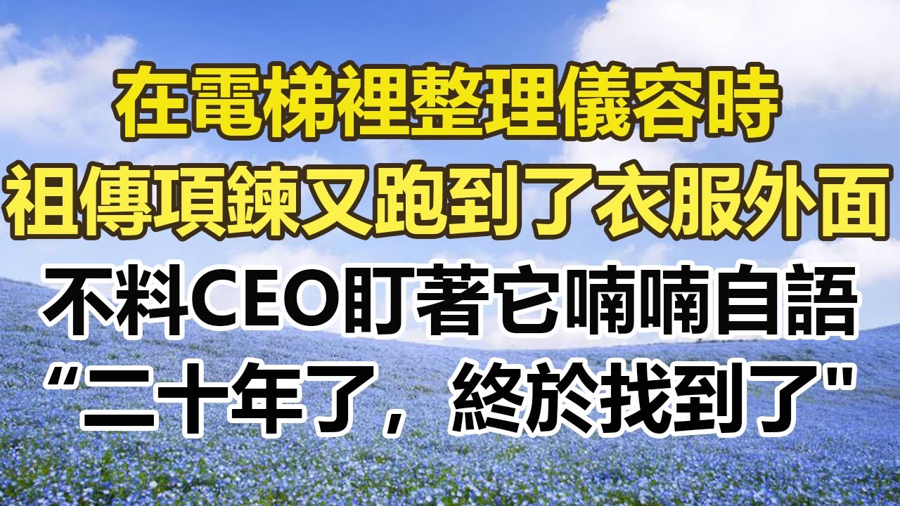 在電梯裡整理儀容時，祖傳項鍊又跑到了衣服外面，不料CEO盯著它喃喃自語，「二十年了，終於找到了