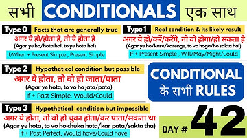 सभी Conditional Sentences के Rules एक वीडियो में। Type 0, 1, 2, 3 | English Speaking Course Day 42