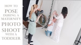 How to pose a pregnant women during a maternity photoshoot - With a toddler in the studio! screenshot 5
