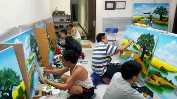 Nhật ký ngày thứ nhất khóa học vẽ tranh tường khóa K3, do trung tâm Mỹ thuật Việt tổ chức.