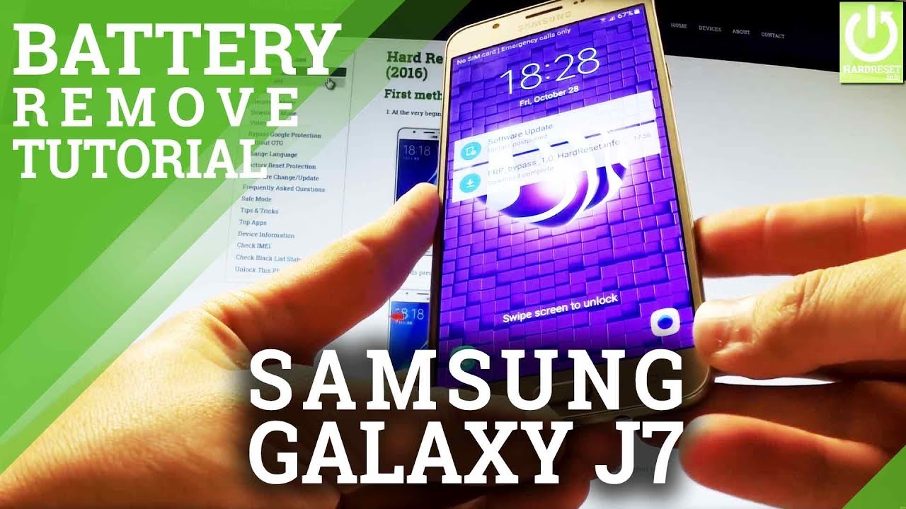 How to Open Back Cover and Remove Battery from SAMSUNG Galaxy J7 2016  YouTube