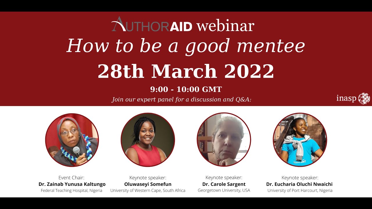 AuthorAID webinar - how to be a good mentee