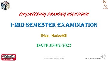 KITSW MSE-1(05/02/2022) Engineering Drawing Question paper with Solutions