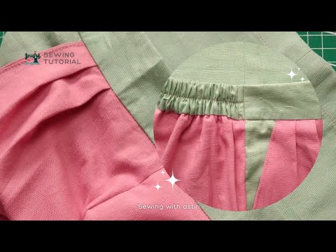 How to sew half elastic waistband | Elastic back waistband sewing ...