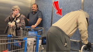 Bad Grandpa Farting In Elevator At Walmart Part 2!!