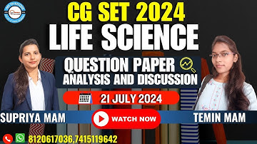 📚 CG SET 2024 Life Science | Paper 2 Question Paper Analysis and Answer Discussion | Key to Success