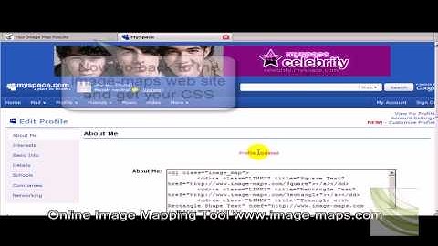 CSS image mapping for myspace 2.0 - tutorial - www.image-maps.com