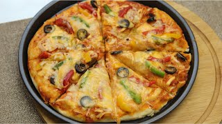 No Oven Thin Crust Pizza│Homemade Pizza│Pizza Dough│How To Make Pizza│Pizza Recipe│Thin Pizza│ Pizza