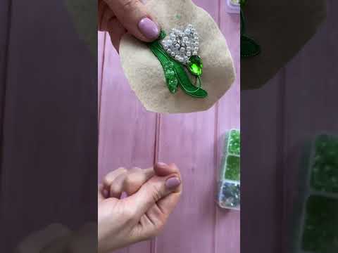 Брошь из бисера Подснежник 🌿мк в описании