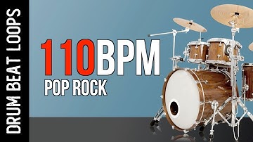 Pop ROCK Drum Track 110 BPM - DRUM LOOPS to Play Along and Practice.
