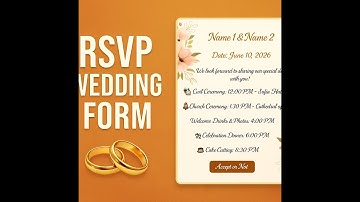 Elegant Wedding RSVP Web Form with HTML, CSS, JS & PHP | Print & Paint
