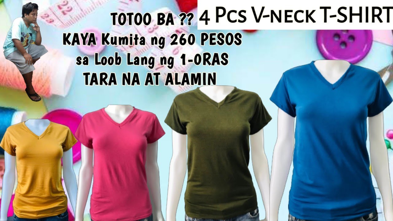 Paano Manahi ng V-Neck TShirt/At ilan Ang Magagawa na VNeck Tshirt sa Isang Kilong TELA