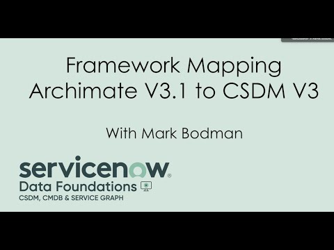 CSDM V3 Framework Mapping: Archimate V3