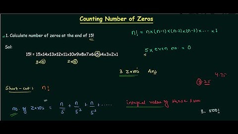 Counting Number of Zeros