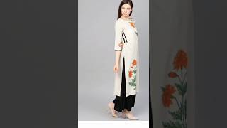 W Women Off-White & Orange Printed Straight Kurta #fation #fashion #clothes #yt #short #kurti#kurtis