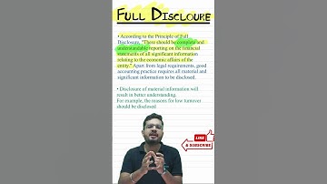 Full Disclosure Principle I CLICK👆🏻TO WATCH 11th ACCOUNTS CH-3 THEORY BASE OF ACCOUNTING & PRINCIPLE