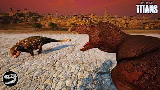 Solo REX against the odds - OP ANO and group - Terrain advantage - Path of Titans #pathoftitans