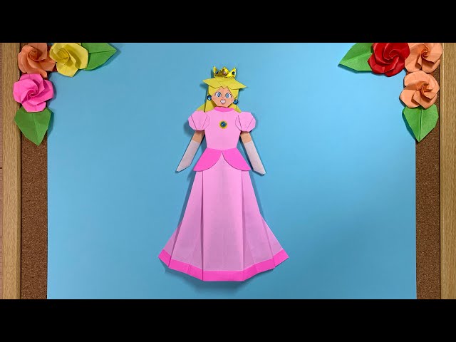 折り紙】きせかえ人形 ピーチ姫💕大人カワイイ寄せ折り紙 - YouTube