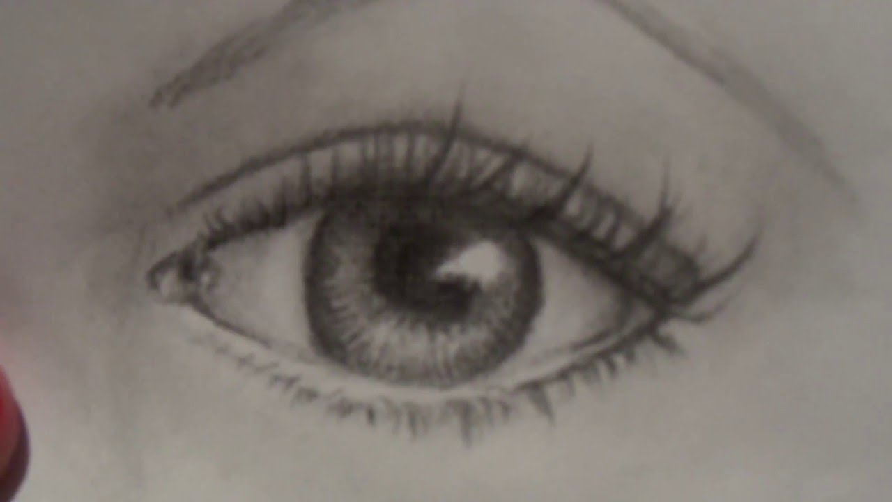 realistic female eye sketch