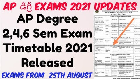 AP Degree 2,4,6 Sem Exams Time table Released//AP Degree Exams Latest News//VSU Degree Exams Updates