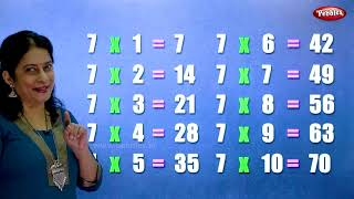 Table of 7 in English | 7 Table | Multiplication Tables in English | Learning Video | Pebbles Rhymes