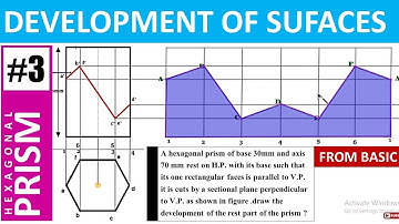 DEVELOPMENT OF SURFACE (HEXAGONAL PRISM)PROBLEM -3[HINDI]