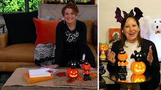 Mr. Halloween 8 Ceramic Illuminated Pumpkin or Bat on QVC