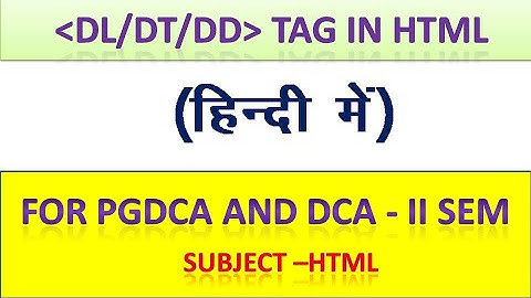 DL TAG  IN HTML