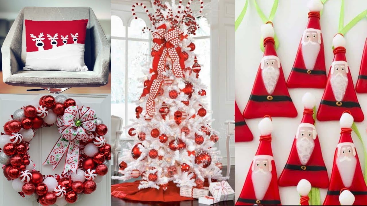 🎄 +100 RED AND WHITE CHRISTMAS DECORATION IDEAS  CHRISTMAS DECOR IDEAS RED  AND WHITE 2024 