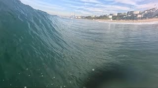 POV surfing 4-6 foot barrels at El Porto