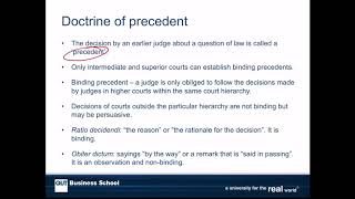 19S1 BSB111 L6.3 Using law - doctrine of precedent