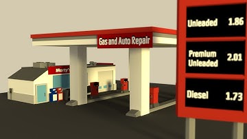 Lowpoly Timelapse | Gas Station