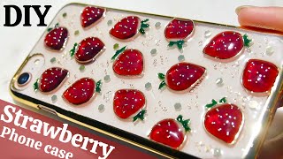 🌹[お知らせ]＆極限ぷっくり!!小粒苺のスマホケース/Make a plump strawberry phone case/UVresin/DIY