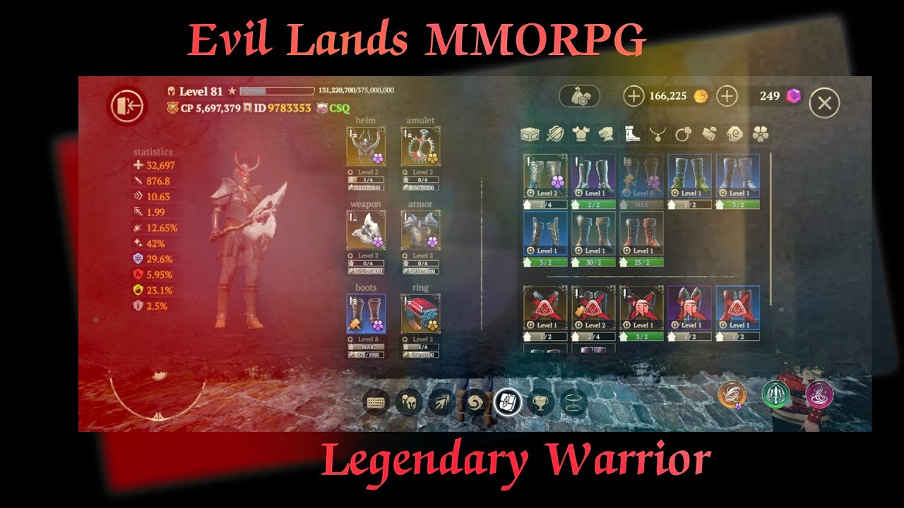 Evil Lands: MMORPG Legendary Warrior gameplay and walkthrough 