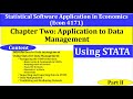 Statistical Software Application in Economics|Application to Data Managment: Chapter 2, Part 2