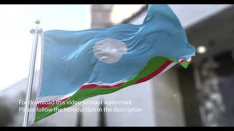 Sakha Republic flag with 3d effect blowing in the wind 3D Flag V2 long