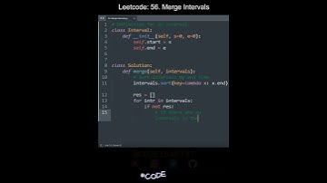 Leetcode 56. Merge Intervals in Python | Python Leetcode | Python Coding Tutorial | Python Code ASMR
